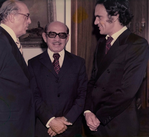 Pedro Valente, seu pai Syllo Valente e o governador Carlos Lacerda